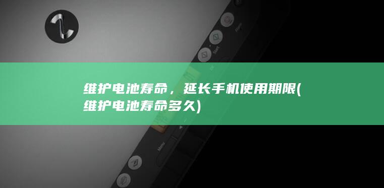 维护电池寿命，延长手机使用期限 (维护电池寿命多久)