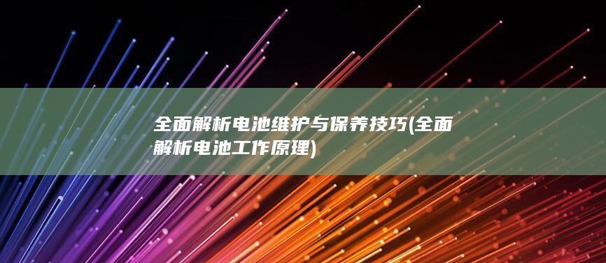 全面解析电池维护与保养技巧 (全面解析电池工作原理)