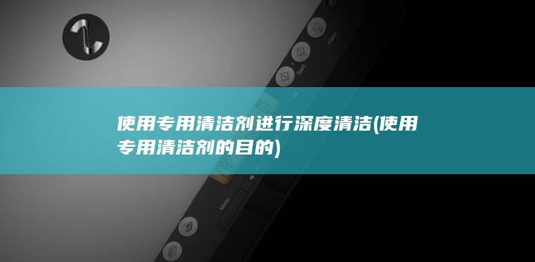 使用专用清洁剂进行深度清洁 (使用专用清洁剂的目的)