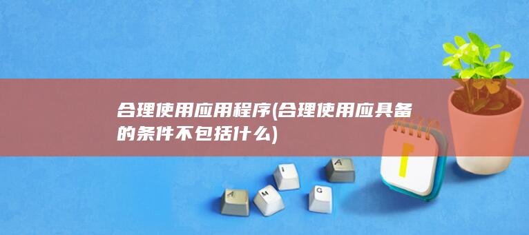 合理使用应用程序 (合理使用应具备的条件不包括什么)