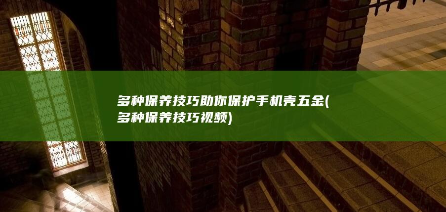 多种保养技巧助你保护手机壳五金 (多种保养技巧视频)