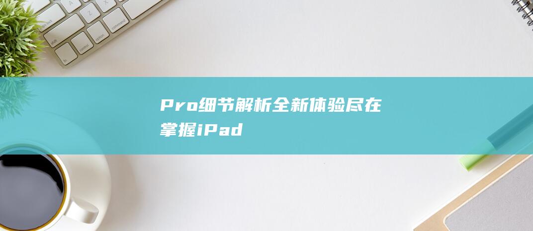 Pro细节解析 - 全新体验尽在掌握 - iPad (pro怎么解锁)